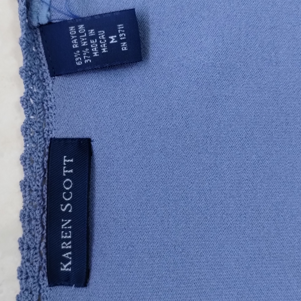 Karen Scott "2 Piece" periwinkle blue sweater set - Picture 7 of 9